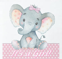 Load image into Gallery viewer, Baby Girl Elephant Baby Shower Edible Cake Topper