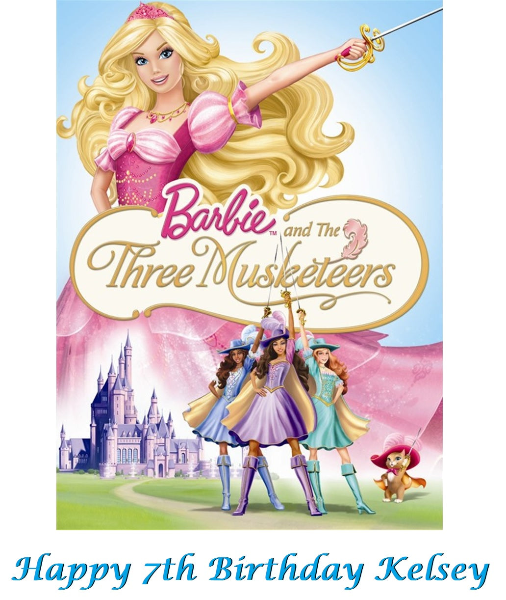 Barbie and the Three Musketeers Edible Cake Topper Decoration
