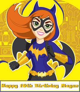 Batgirl Superhero Girls Edible Cake Topper Image Decoration
