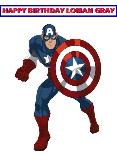Captain America Edible Cake Topper Image Decoration