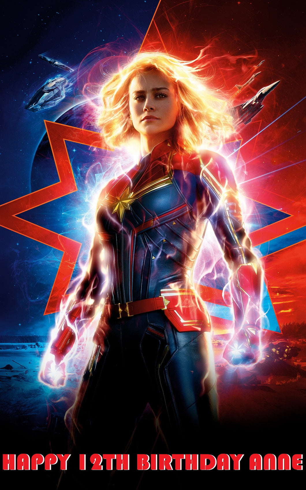 Captain Marvel Edible Cake Topper Image