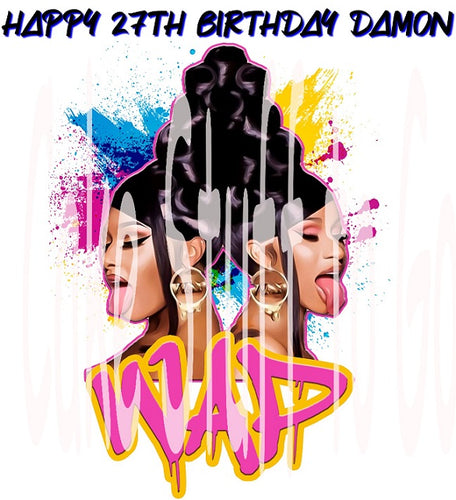 Cardi B and Megan The Stallion WAP Edible Cake Topper Image Decoration