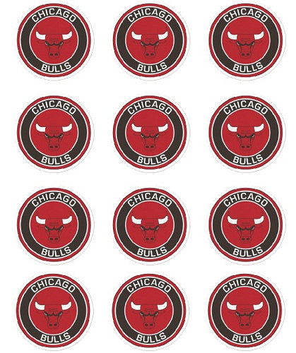 Chicago Bulls Edible CupCake Toppers Decoration