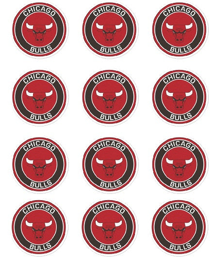 Chicago Bulls Edible CupCake Toppers Decoration