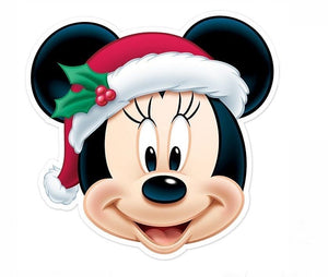 Christmas Minnie Mouse Face Edible Cake Topper