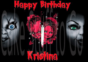 Chucky and Bride Movie Edible Cake Topper