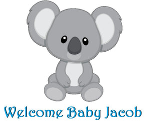 Cute Baby Boy Koala Bear Edible Cake Topper