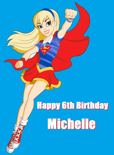 Supergirl Superhero Girls Edible Cake Topper Image Decoration