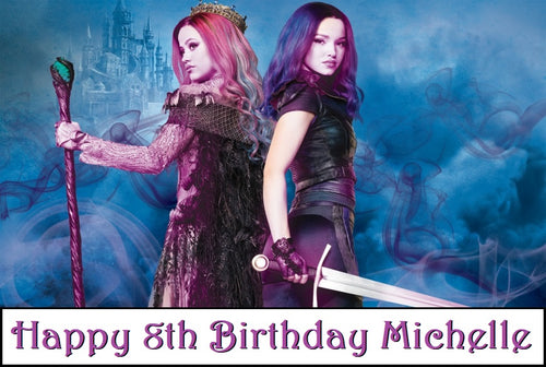 Descendants 3 Mal & Aubrey Edible Cake Topper Image