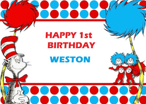 Dr. Seuss Cat in the Hat Edible Cake Topper with Child's Picture