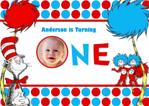 Dr. Seuss Cat in the Hat Edible Cake Topper with Child's Picture