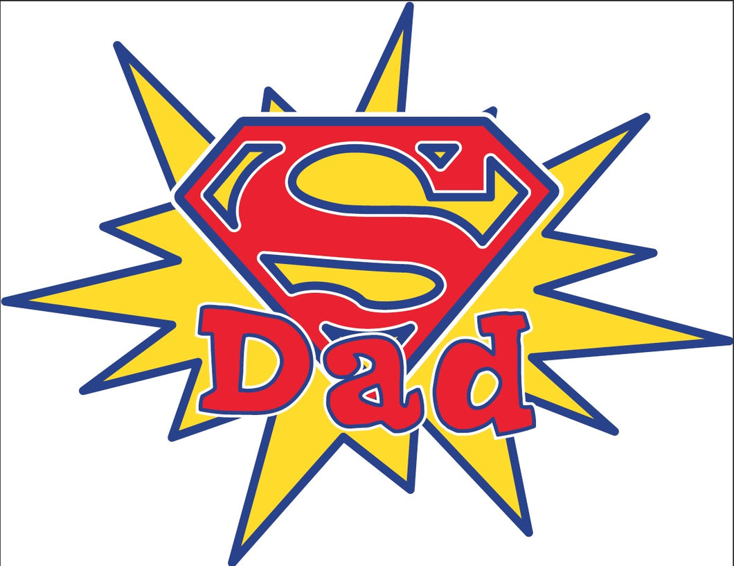 Father's Day Super Dad Logo Edible Cake Topper Image