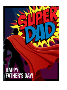 Father's Day Super Dad w/ Cape Edible Cake Topper Image