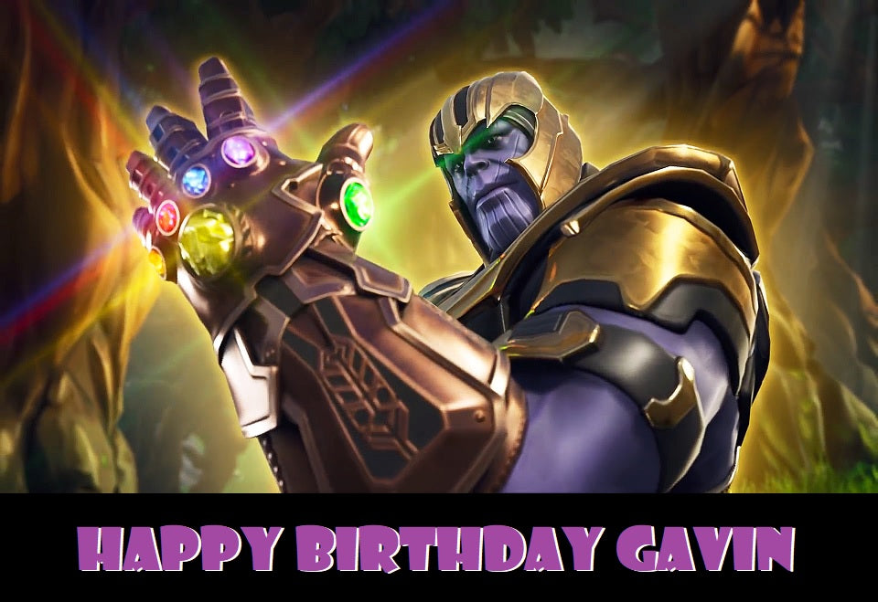 Avengers End Game Thanos Edible Cake Topper Image