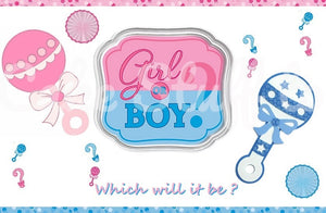 Gender Reveal Baby Shower Edible Cake topper