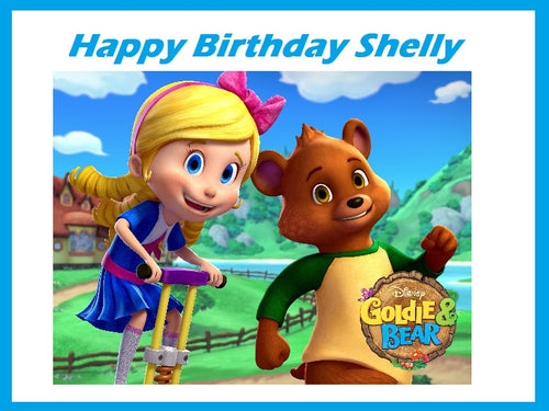 Goldie and Bear Edible Cake Topper Image