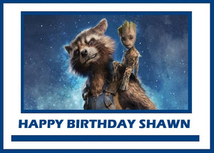 Guardians of the Galaxy Baby Groot and Rocket Edible Cake Topper