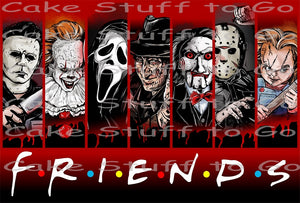 Halloween Horror Movie Friends Edible Cake Topper