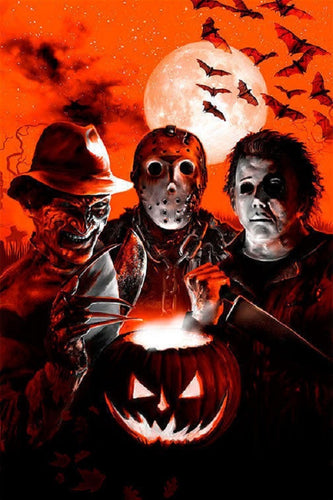 Halloween Freddy Krueger Jason & Michael Meyers Edible Cake Topper