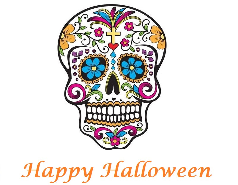 Halloween Sugar Skull Edible Cake Topper Decoration