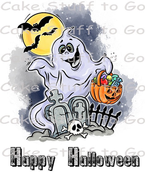 Halloween Ghost Edible Cake Topper