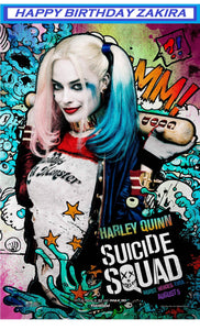 Harley Quinn Graffiti Edible Cake Topper Image Decoration