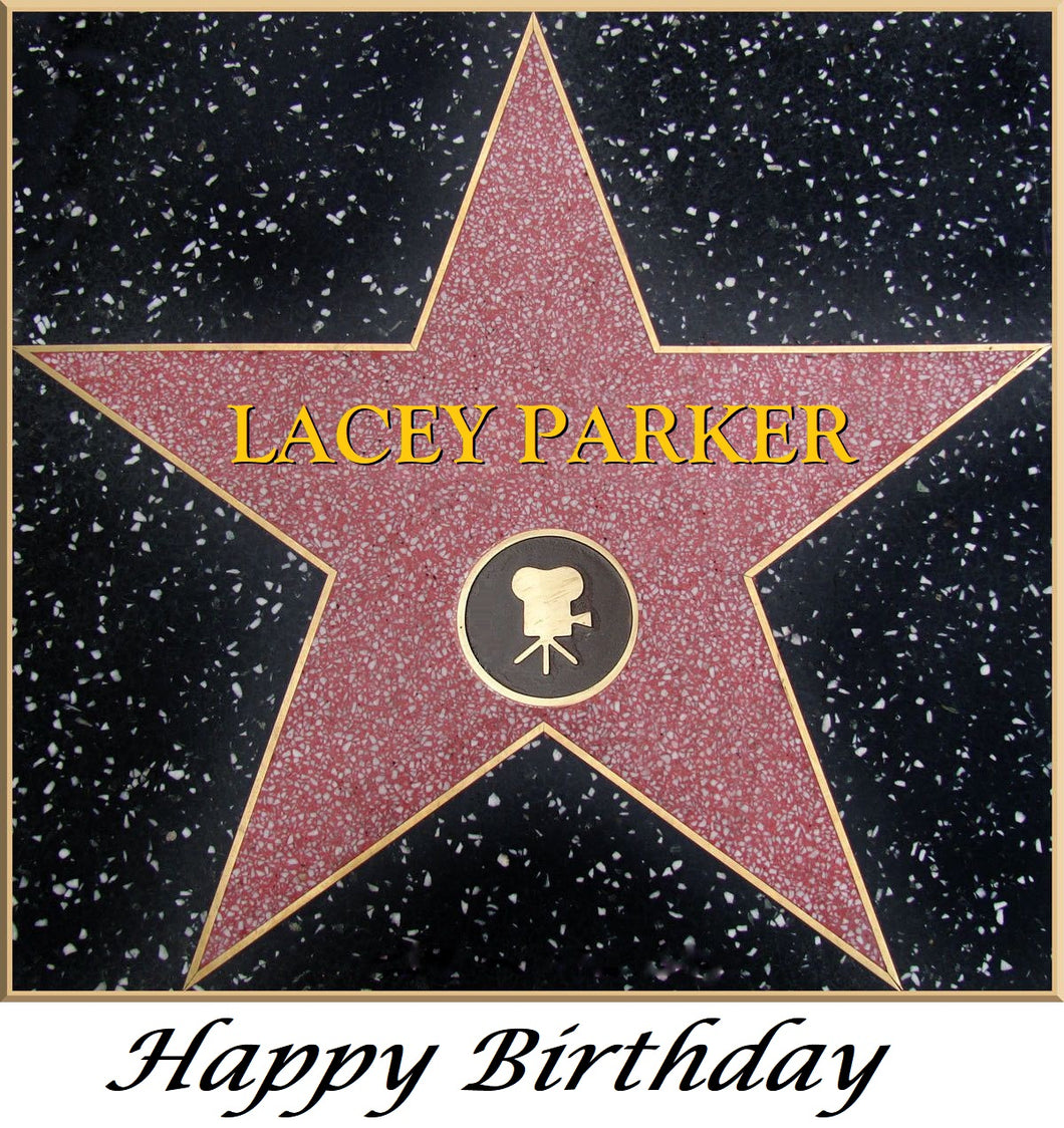 Hollywood Walk of Fame Star Edible Cake Topper Image