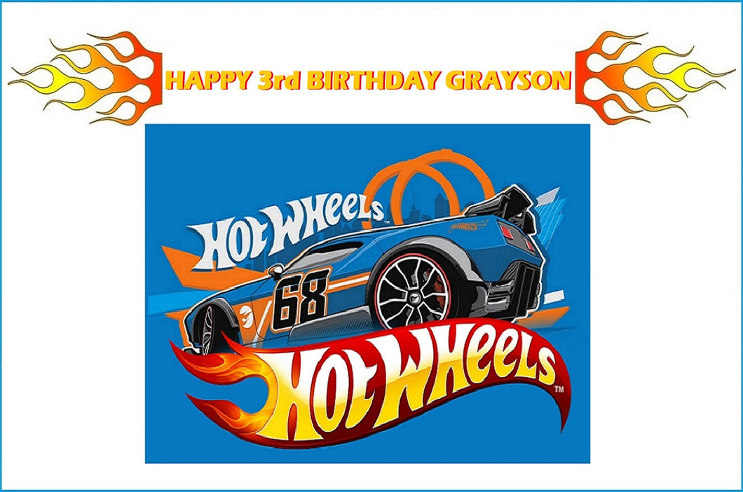 Hot Wheels Race Car Edible Cake Topper Decoration