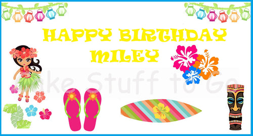 Hula Hawaiian Tiki Edible Cake Topper Decoration