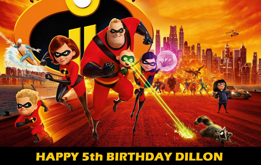 Incredibles 2 Movie Edible Cake Topper Decoration