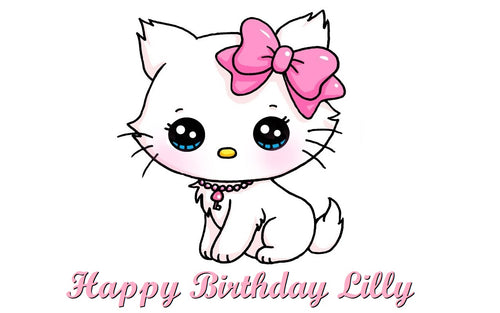 Cute Kitty Cat Edible Cake topper Decoration