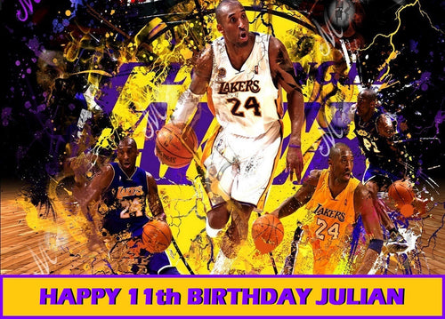 Kobe Bryant Lakers Edible Cake Topper Decoration
