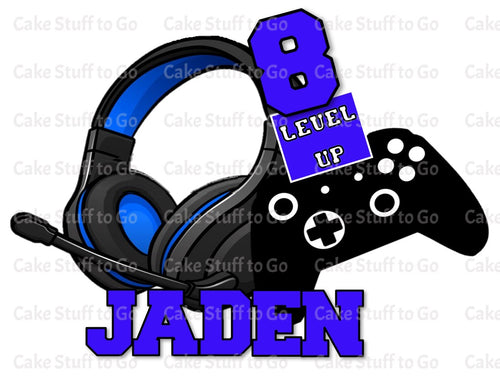 Level Up Game Controller Edible Cake Topper Image Decoration
