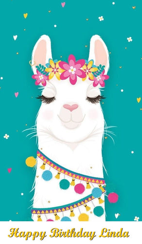 Cute Llama Edible Cake Topper Image Decoration