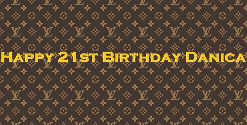 Luis Vutton Print Edible Cake Topper Decoration