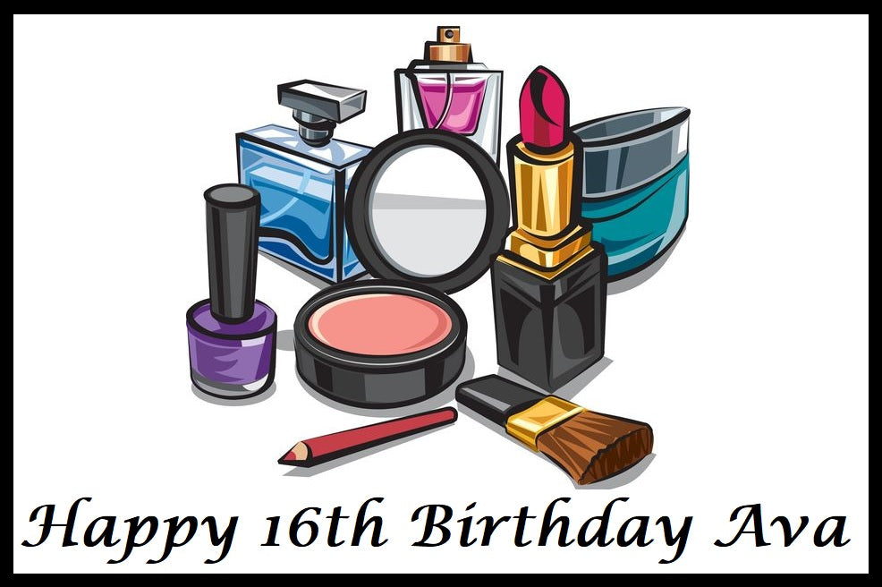 Makeup Edible Cake Topper Image