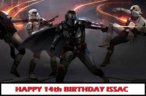 Mandalorian Star Wars Edible Cake Topper Image Decoration