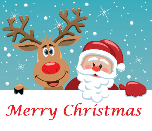 Santa Claus and Rudolph Edible Cake Topper