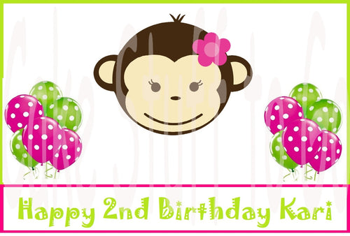Mod Monkey Edible Cake Topper Decoration Boy or Girl