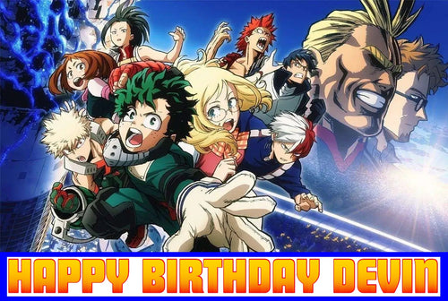 My Hero Academia Edible Cake Topper Image Decoration