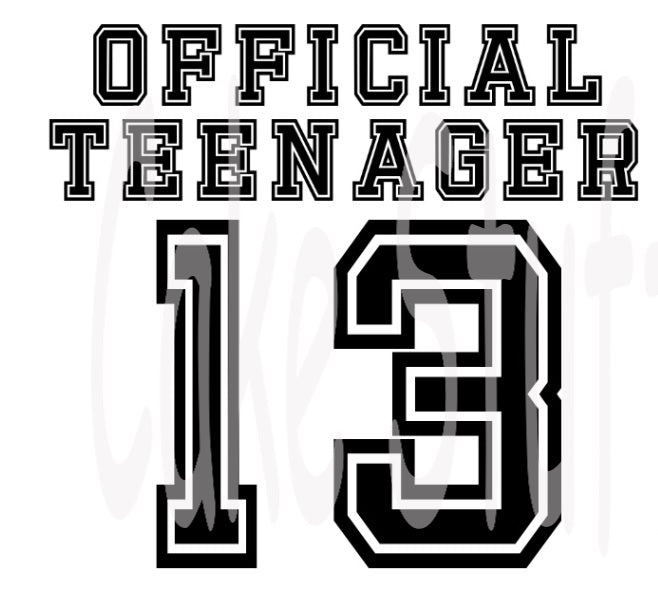 Official Teenager Age 13 Edible Cake Topper Image Decoration