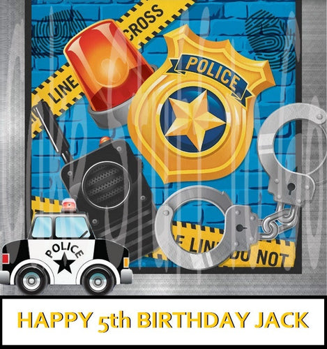 Police Party Edible Cake Topper Image Decoration