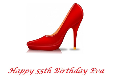 Red High Heel Shoe Edible Cake Topper
