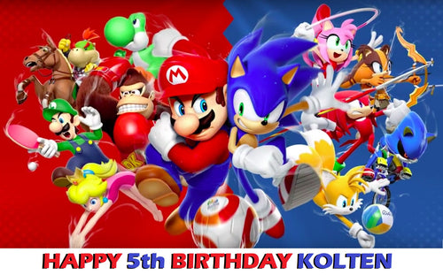 Sonic and Mario Brothers Edible Cake Topper Decoration