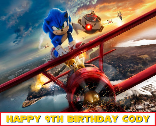Sonic the Hedge Hog Movie 2 Edible Cake Topper Decoration