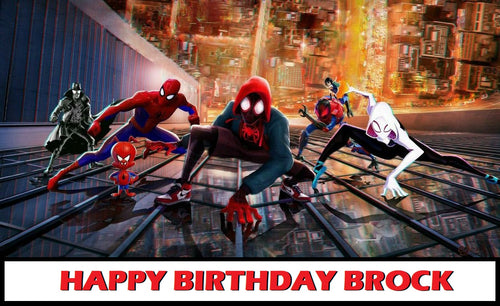 Spiderman Into the Spider Verse Edible Cake Topper Image