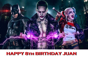 Suicide Squad Harley Quinn, Joker and Batman Edible Cake Topper