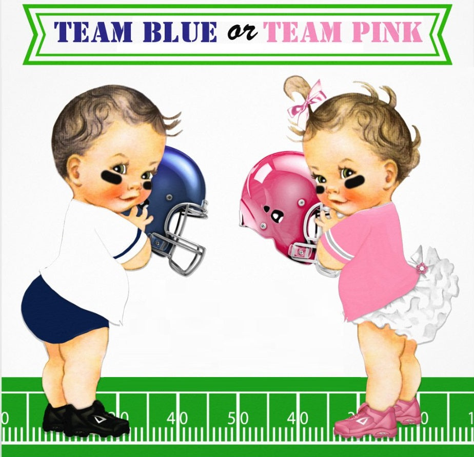 Gender Reveal Football Baby Shower Edible Cake topper