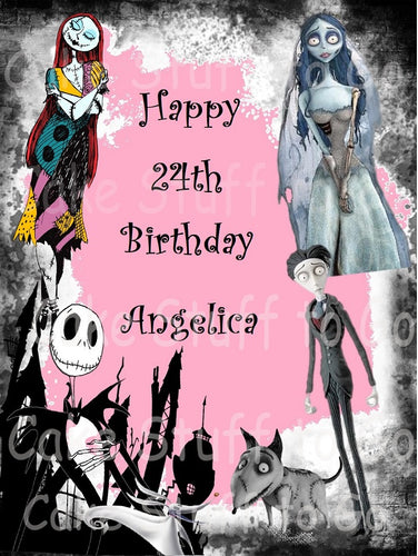 Tim Burton Characters Edible Cake Topper