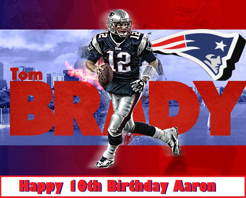 Tom Brady New England Patriots Edible Cake Topper